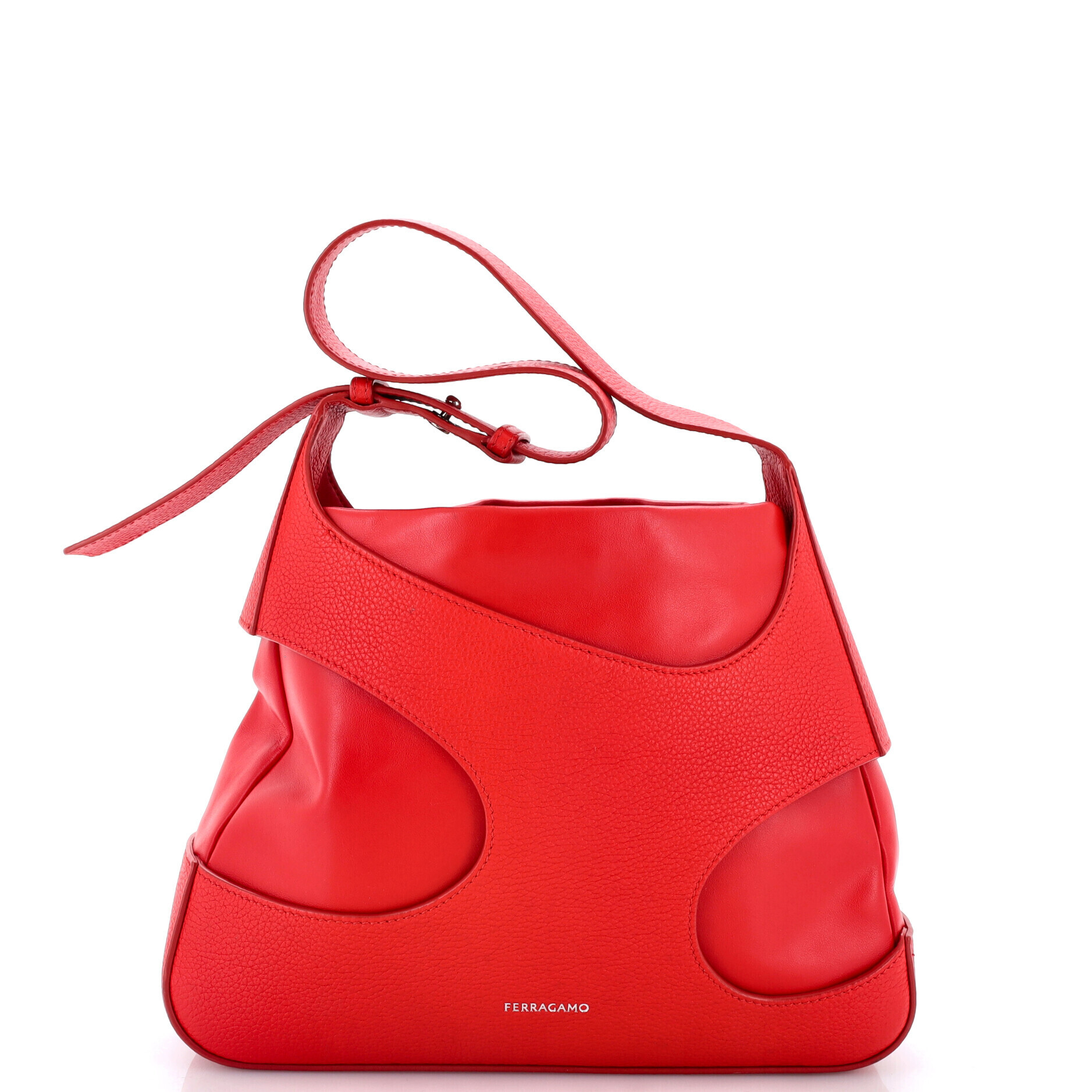 Salvatore Ferragamo Medium Cut Out Adjustable Shoulder Bag Leather